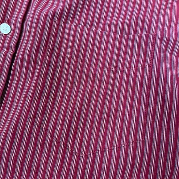 Dockers Men's Button Down Shirt Crimson Red Striped Size Medium - Picture 4 of 9
